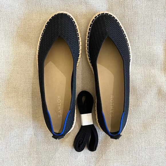 NWOB Rothy’s The Espadrille Flat with Strap Black - Picture 3 of 8